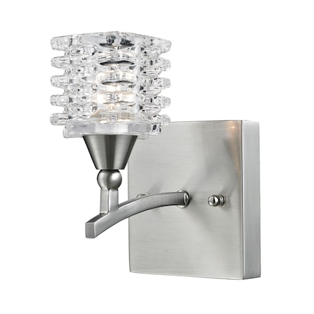 Matrix 1-Light Vanity Lamp In Satin Nickel With Clear Glass